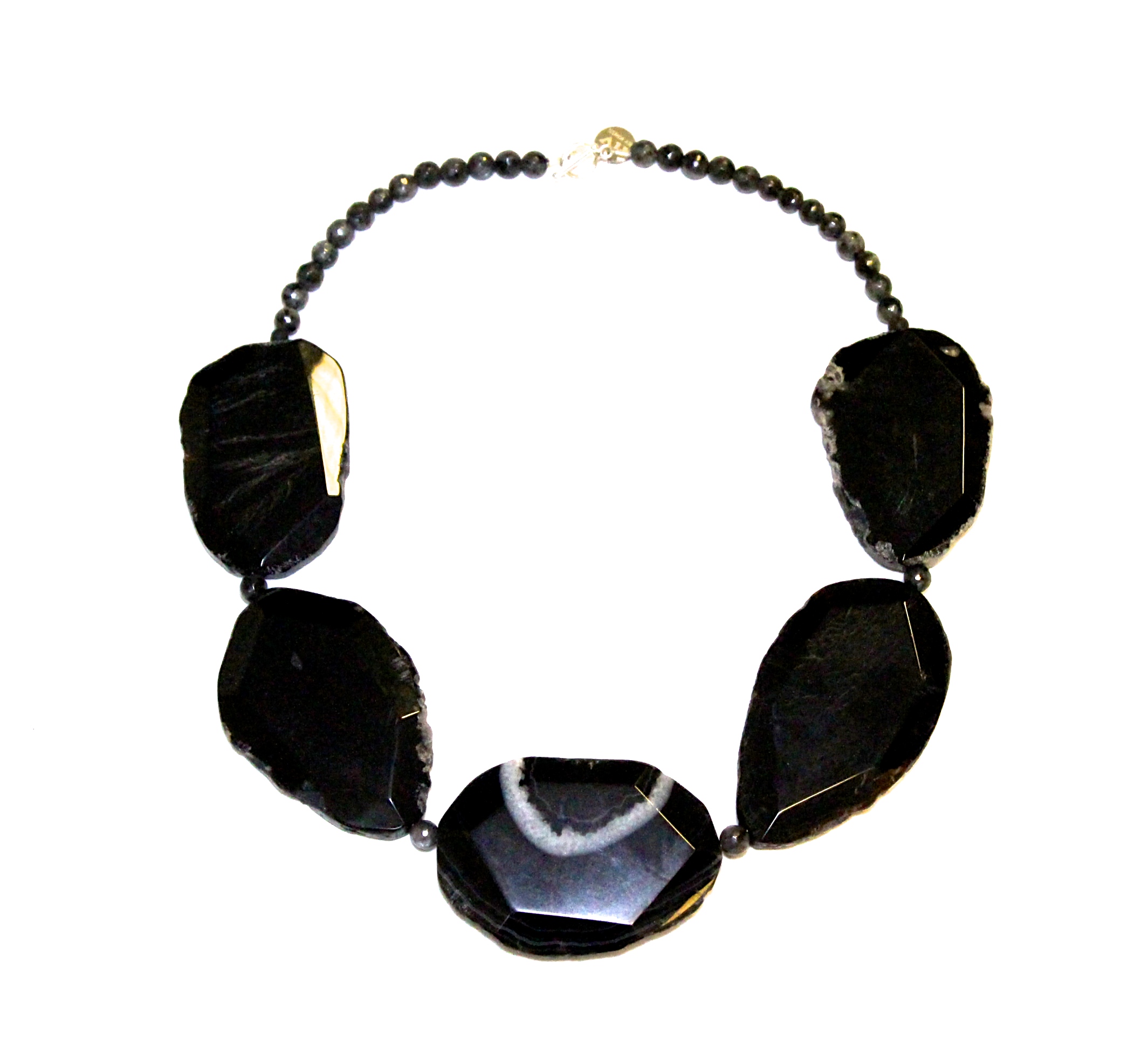 Black statement necklace - agate | New Vintage By Kriss