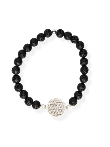 Flower Of Life Bracelet (S) - lava stone