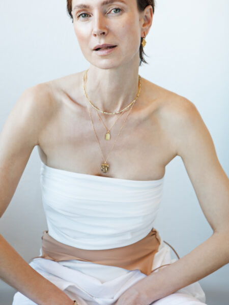 Kiss necklace - yellow opal