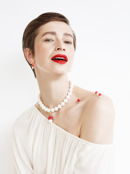 Amanita Muscaria & Pearl Necklace