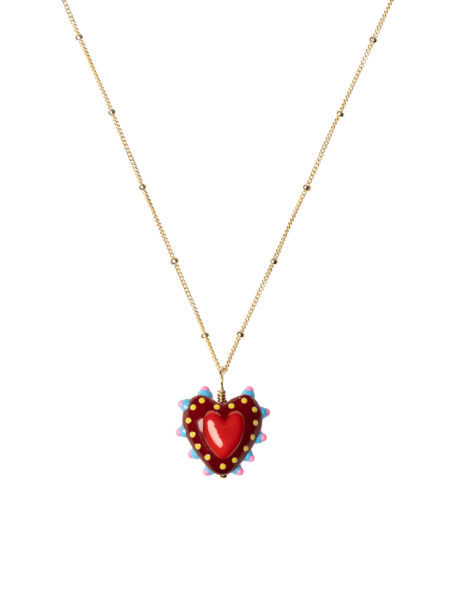 Happy Heart Necklace – red
