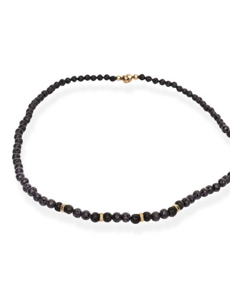 Kiss necklace - lava stone