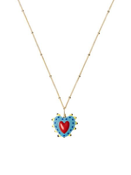 Happy Heart Necklace – blue